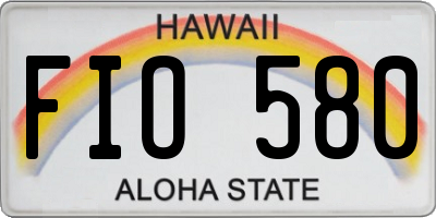 HI license plate FIO580
