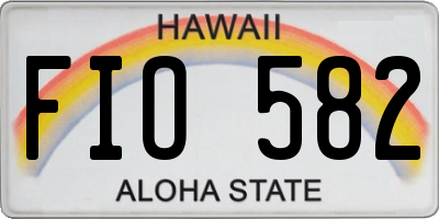 HI license plate FIO582