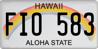 HI license plate FIO583