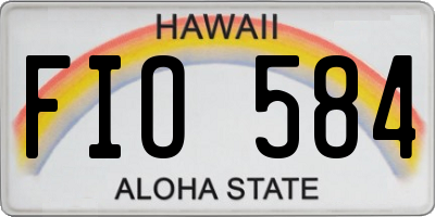 HI license plate FIO584
