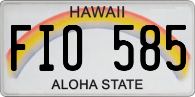 HI license plate FIO585