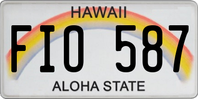 HI license plate FIO587