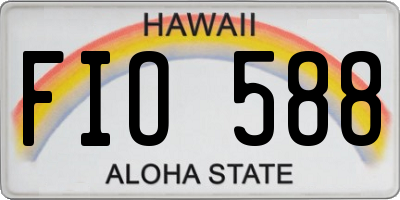 HI license plate FIO588