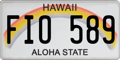HI license plate FIO589