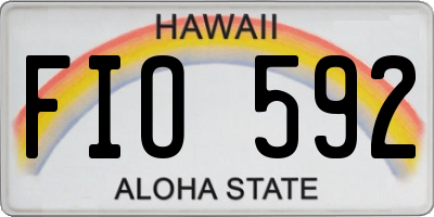 HI license plate FIO592