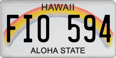 HI license plate FIO594