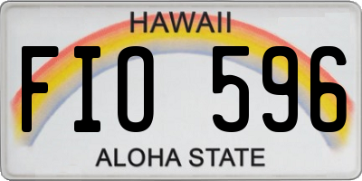 HI license plate FIO596