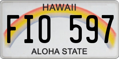 HI license plate FIO597