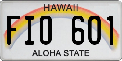 HI license plate FIO601