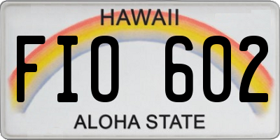 HI license plate FIO602