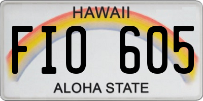 HI license plate FIO605