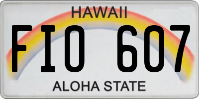 HI license plate FIO607