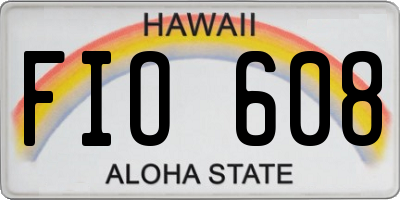 HI license plate FIO608