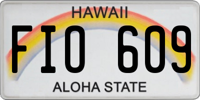 HI license plate FIO609