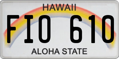 HI license plate FIO610