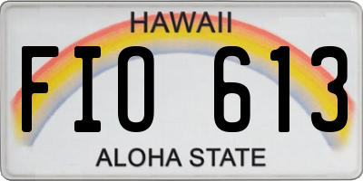 HI license plate FIO613
