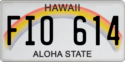 HI license plate FIO614