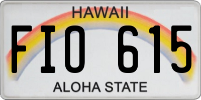 HI license plate FIO615