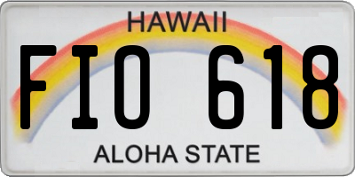 HI license plate FIO618
