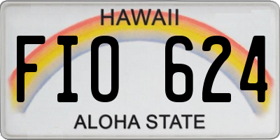 HI license plate FIO624