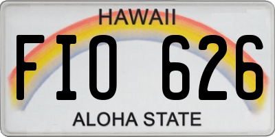HI license plate FIO626