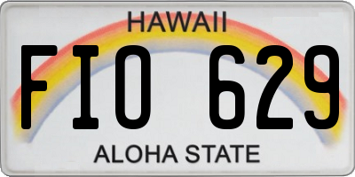 HI license plate FIO629