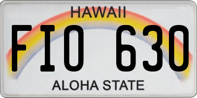 HI license plate FIO630