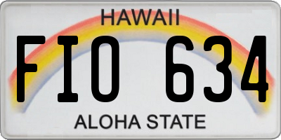 HI license plate FIO634