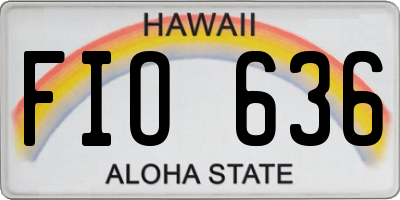 HI license plate FIO636