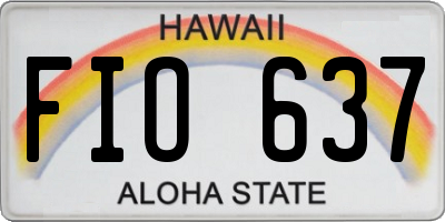 HI license plate FIO637