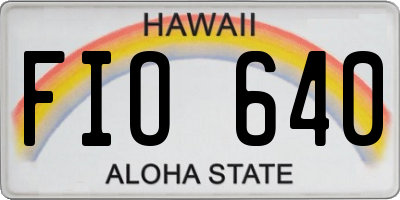 HI license plate FIO640