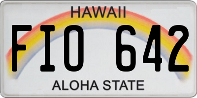 HI license plate FIO642