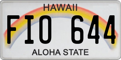 HI license plate FIO644