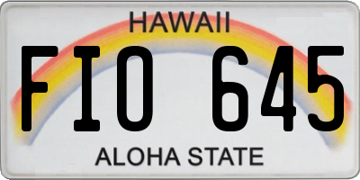 HI license plate FIO645