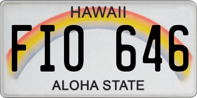 HI license plate FIO646