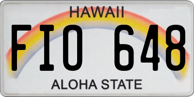 HI license plate FIO648