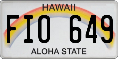 HI license plate FIO649