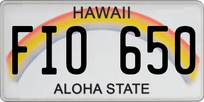 HI license plate FIO650