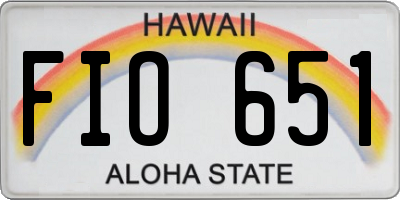 HI license plate FIO651