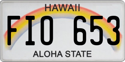 HI license plate FIO653