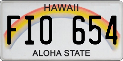 HI license plate FIO654