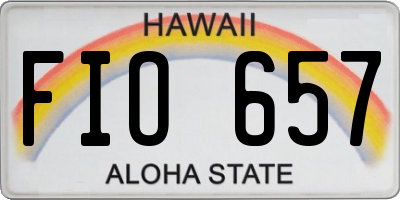 HI license plate FIO657