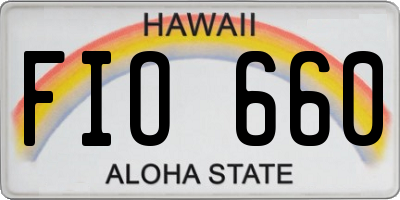 HI license plate FIO660