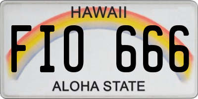 HI license plate FIO666