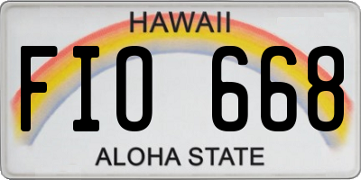HI license plate FIO668