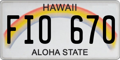 HI license plate FIO670