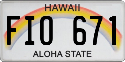 HI license plate FIO671