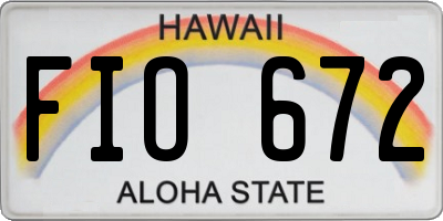 HI license plate FIO672