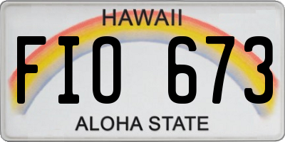 HI license plate FIO673