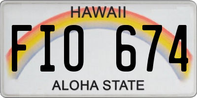 HI license plate FIO674
